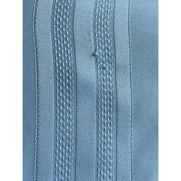 Vintage Sky Blue Woven Damask Tablecloth Rectangular Striped 1980s Fabric Craft - Picture 7 of 13